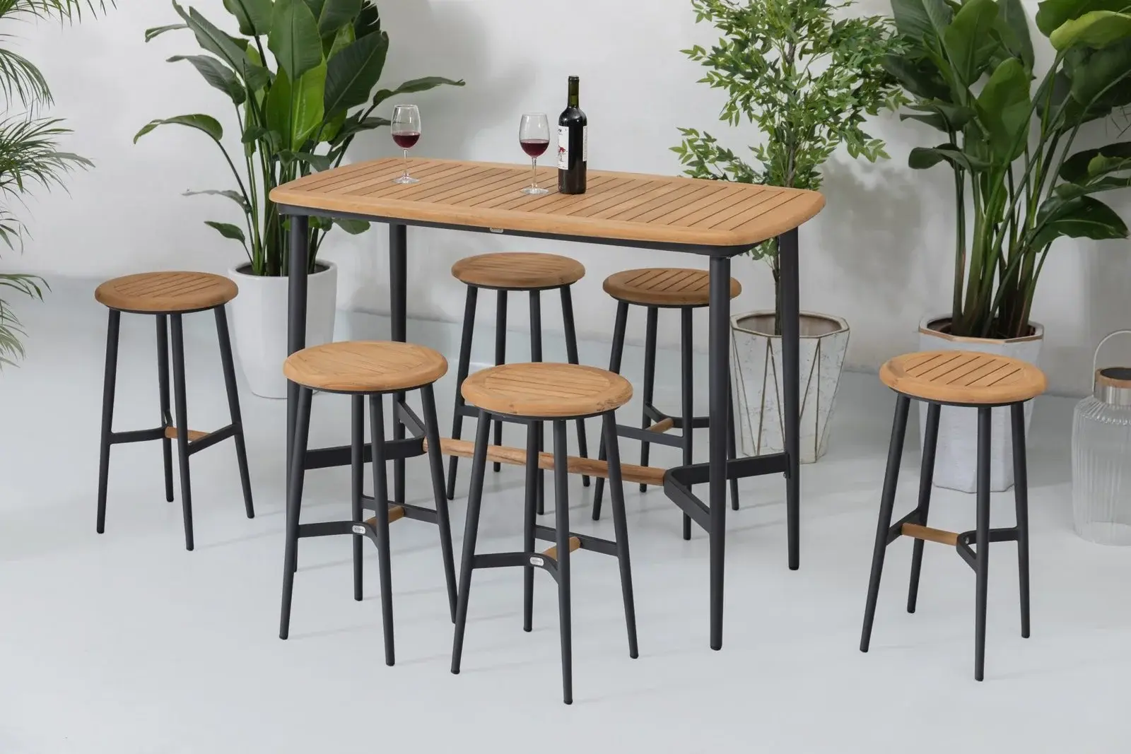 Bella Teak Retangular Bar Table 6seats Set — Outdoor Dining Set outdoor furniture, view 6 | KCK.Outdoor