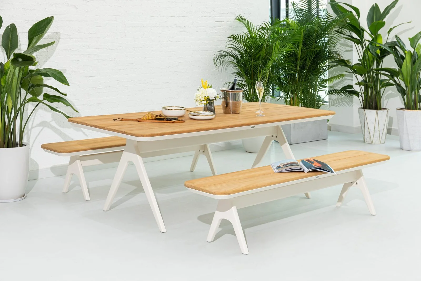 Atlanta Rectangular Dining Table 2benchs Set — View 8