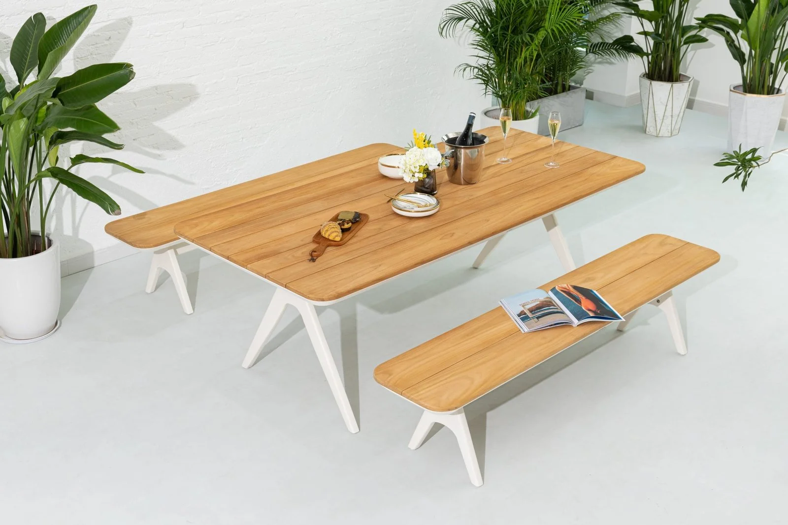 Atlanta Rectangular Dining Table 2benchs Set — View 9