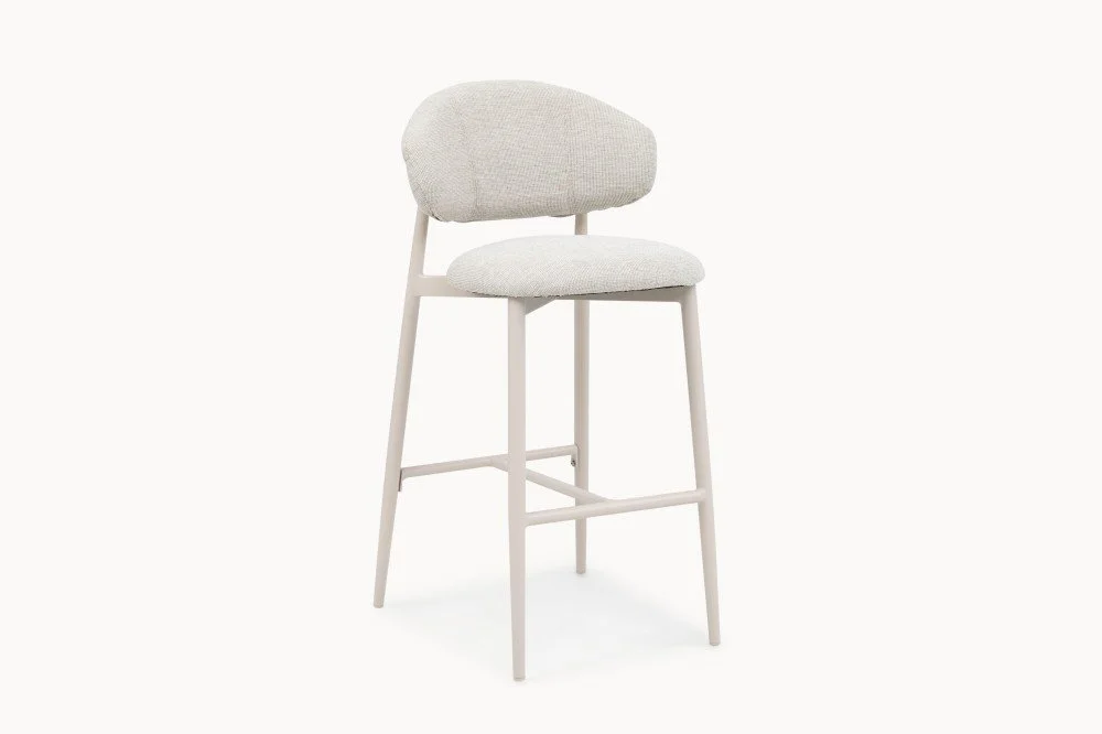 Dining Armchair With Quilted Back And Aluminum Base