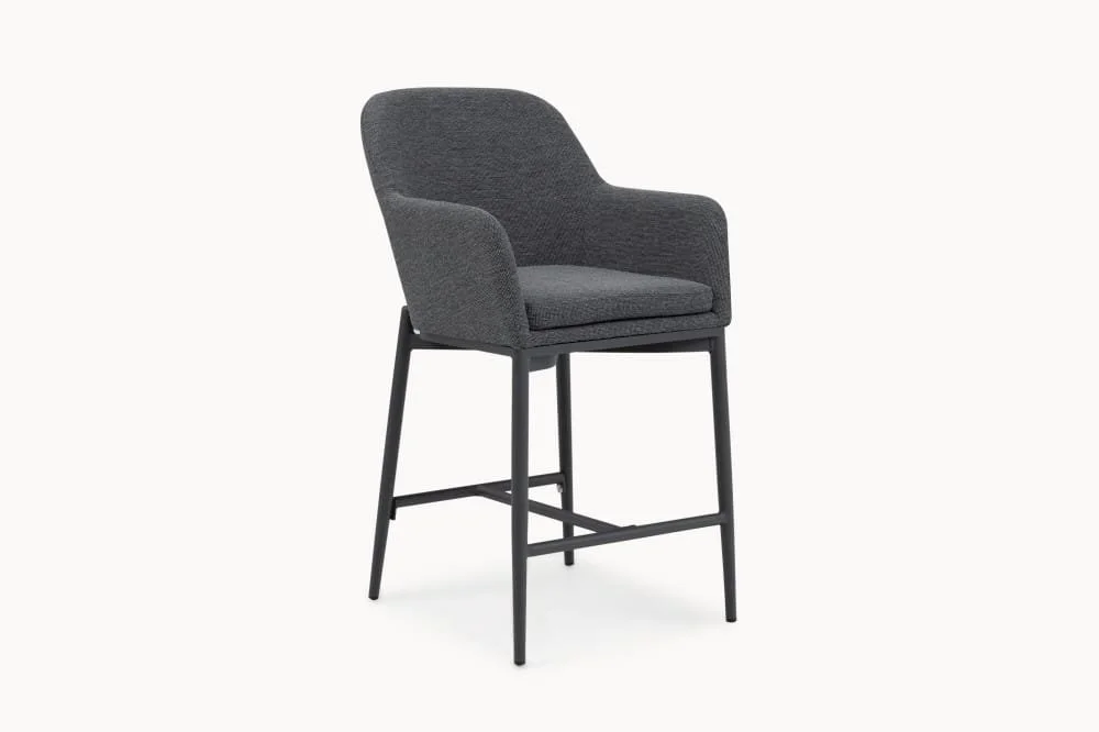High Back Dining Armchair With Aluminum Frame
