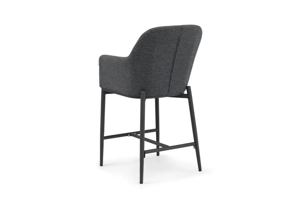 High Back Dining Armchair With Aluminum Frame — View 2