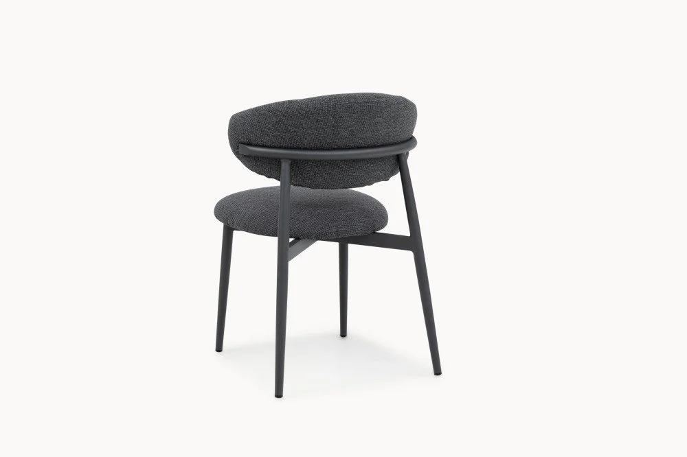 Quilted Dining Armchair With Aluminum Frame And Foam Cushion — View 2