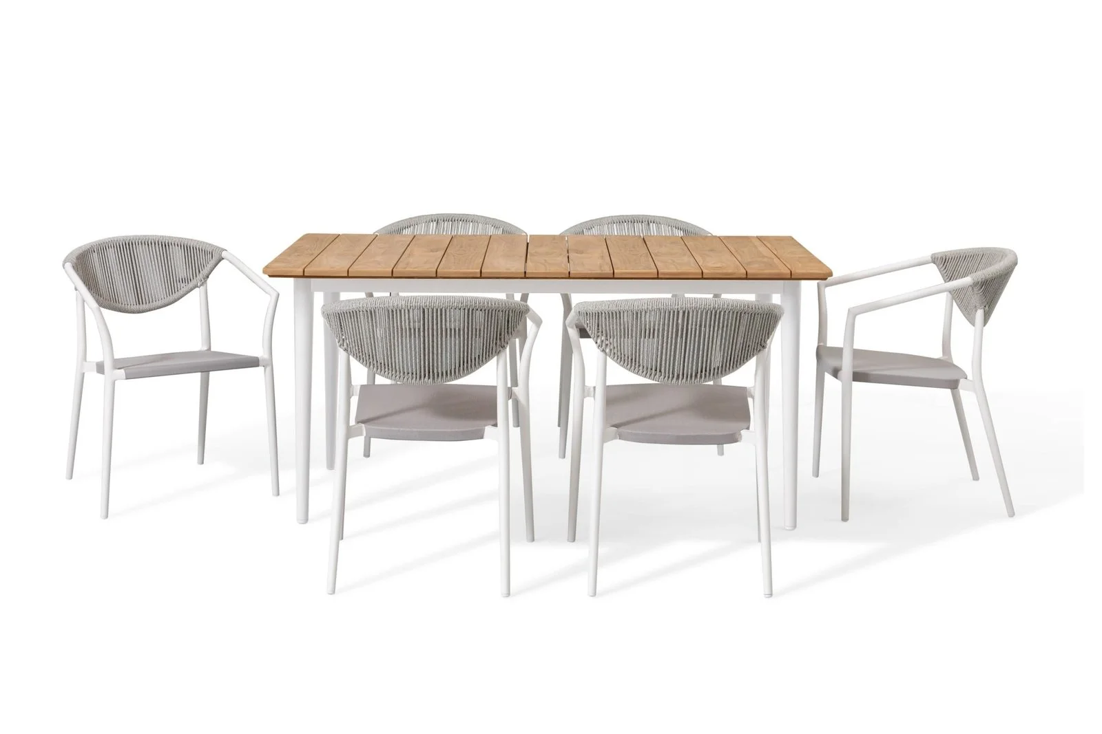 Axis Dining Table 6 Seats Fino Set &ndash; Creamy White