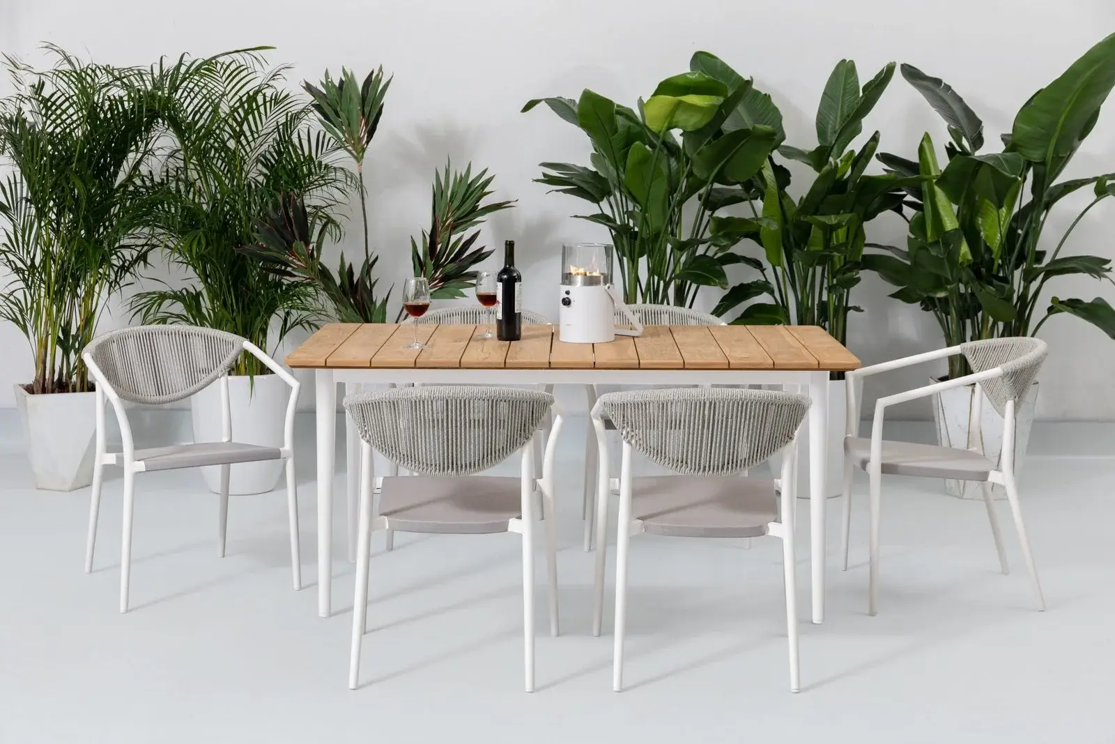 Axis Dining Table 6 Seats Fino Set &ndash; Creamy White — Outdoor Dining Set outdoor furniture, view 2 | KCK.Outdoor