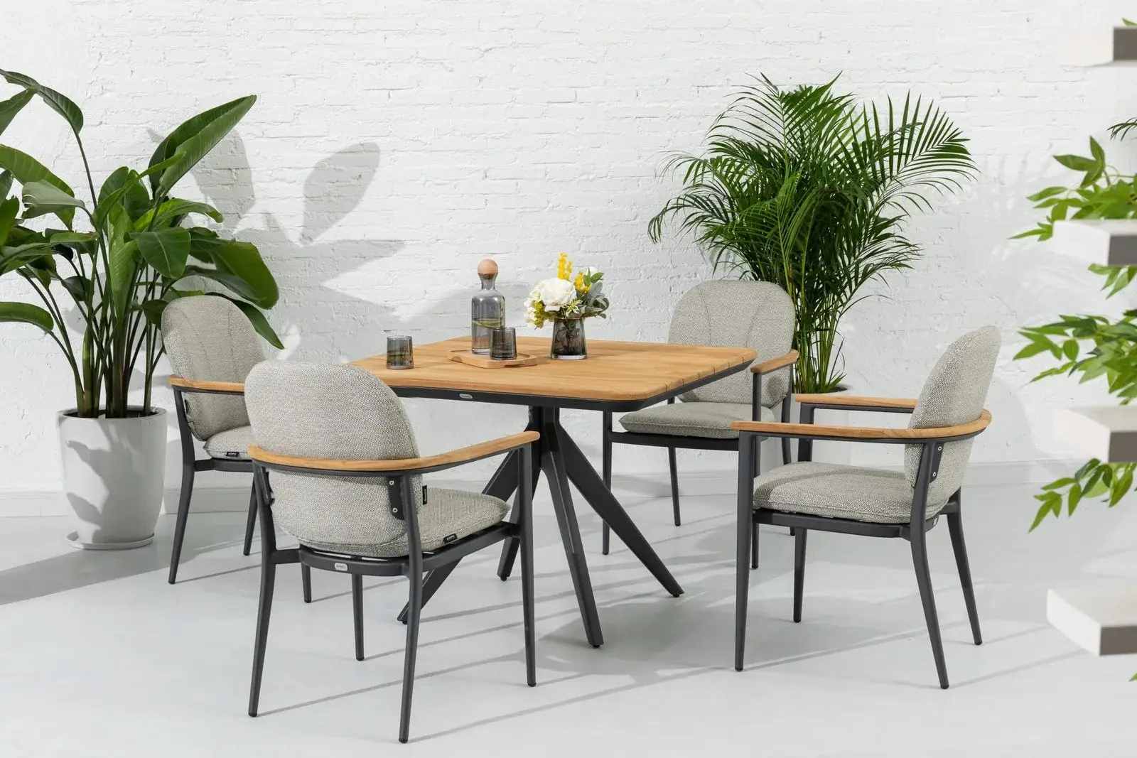 Suqare Dining Table 4seats Set — Outdoor Dining Set outdoor furniture, view 12 | KCK.Outdoor