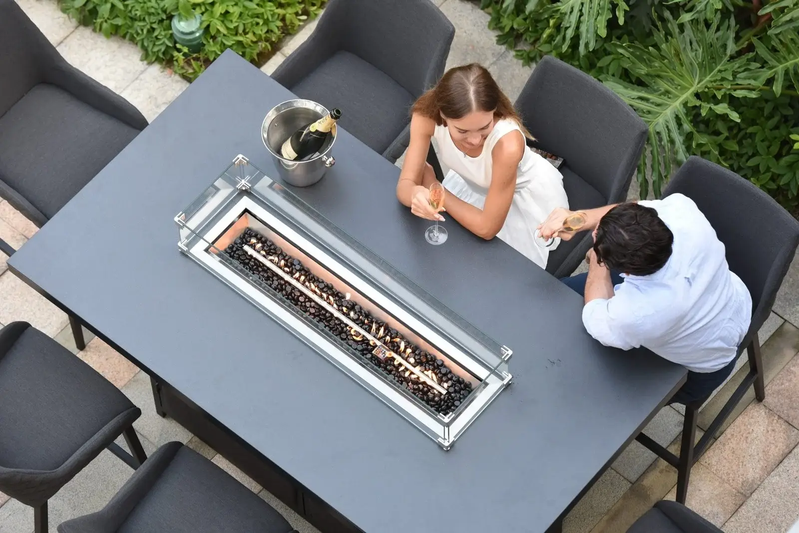 Fire Pit Bar Table — Outdoor BBQ Grill outdoor furniture, view 2 | KCK.Outdoor