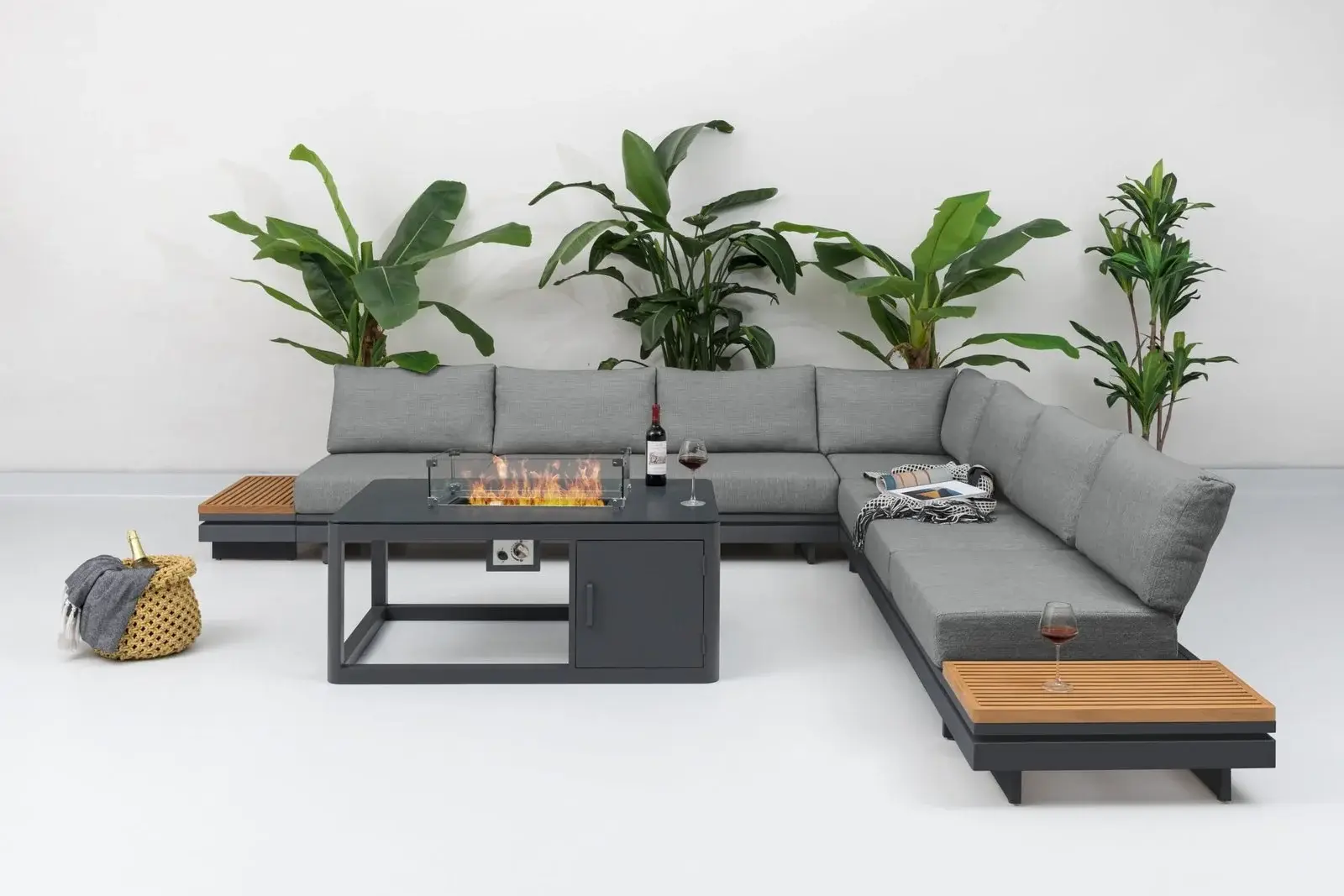 Retangular Firepit Table — Outdoor BBQ Grill outdoor furniture, view 3 | KCK.Outdoor