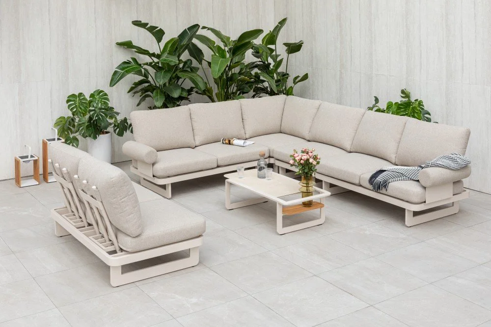 Modular Outdoor Sofa Set With Sintered Stone Table — View 2