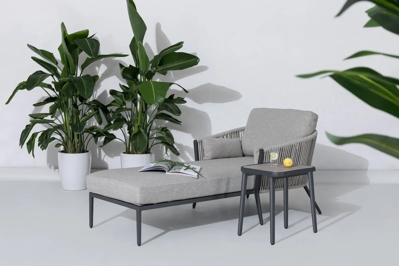 Luvia Rope Sunlounger — The Lounge Set outdoor furniture, view 2 | KCK.Outdoor