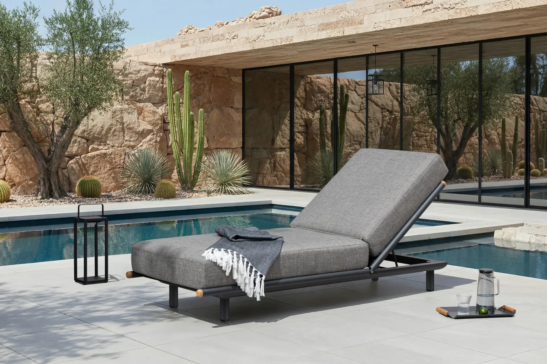 Astrid Outdoor Sunlounger — The Lounge Set outdoor furniture, view 3 | KCK.Outdoor