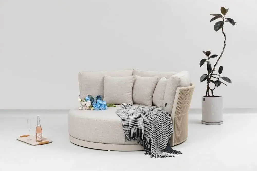 Ravenna Alum Rope Round Daybed — The Lounge Set outdoor furniture, view 3 | KCK.Outdoor