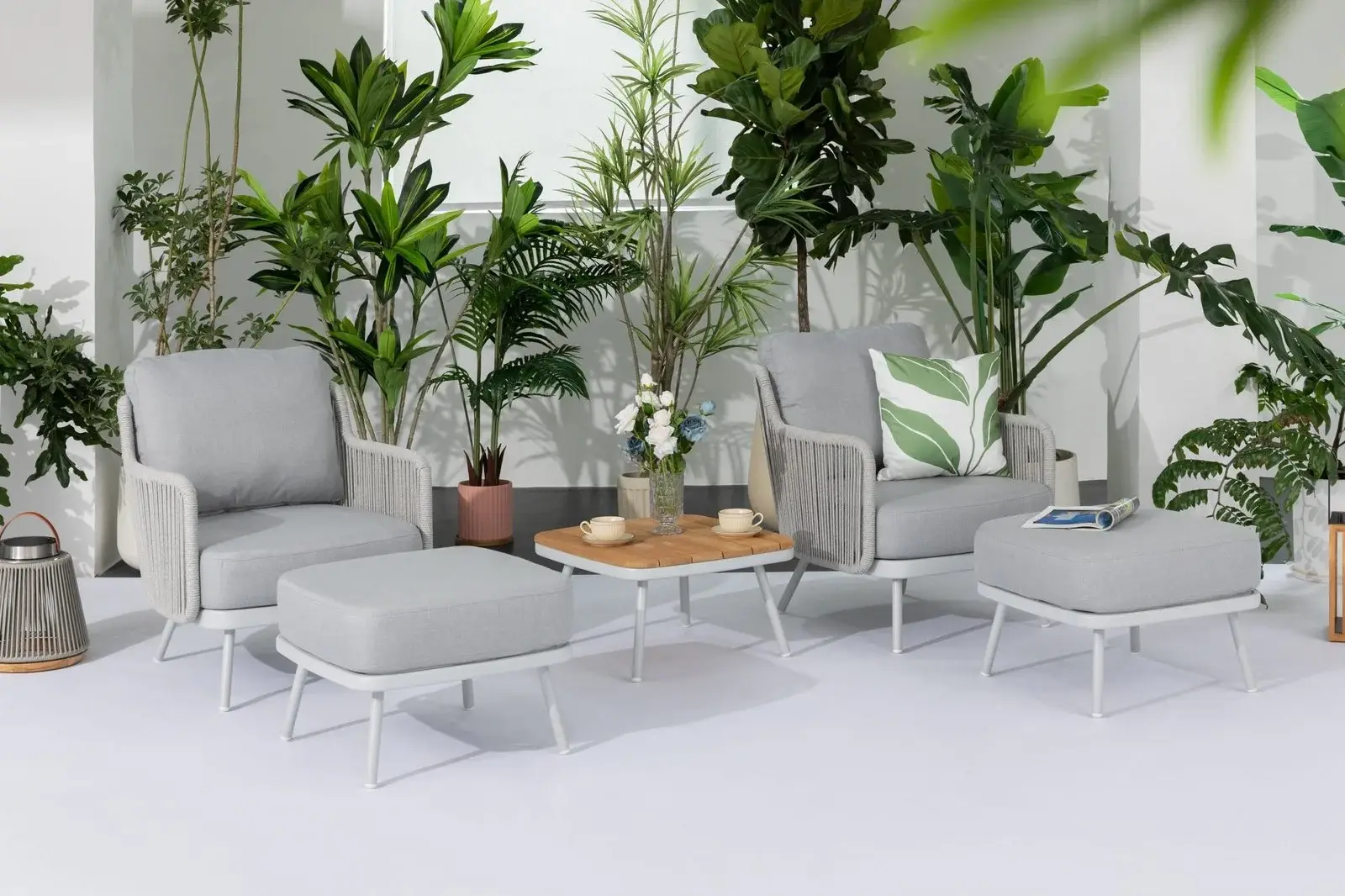 Toma Rope Footstool — The Lounge Set outdoor furniture, view 3 | KCK.Outdoor